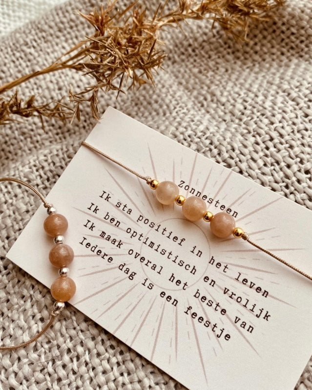 Affirmatie armbandje - Zonnesteen
