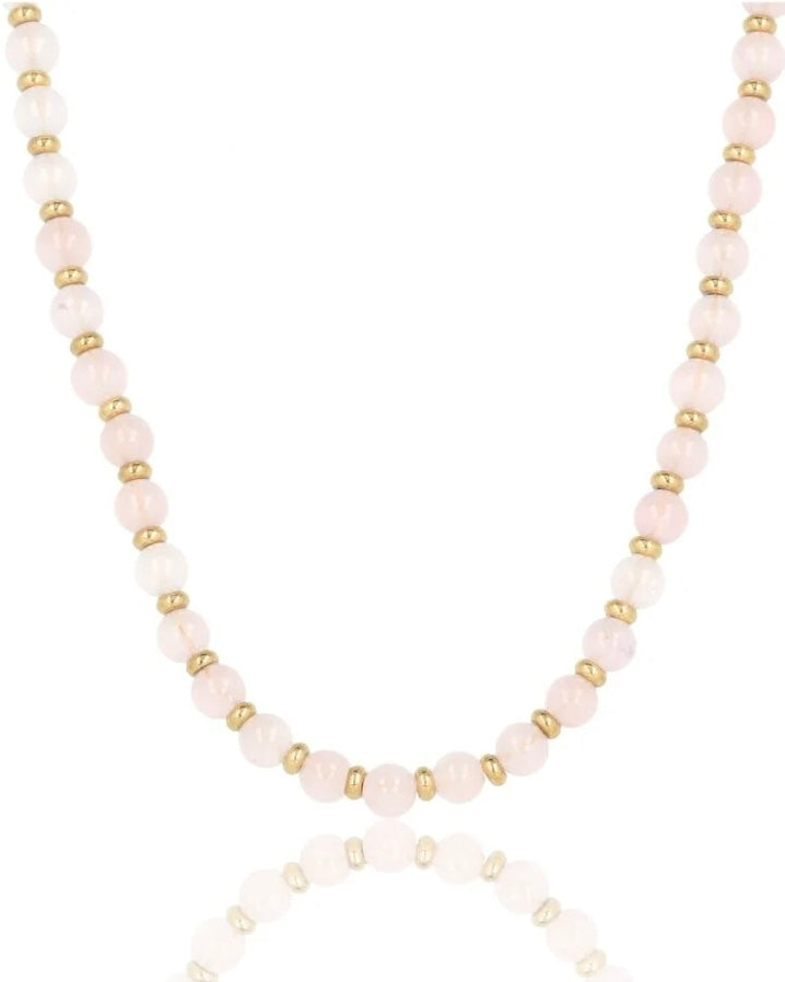 Rozekwarts ketting goud
