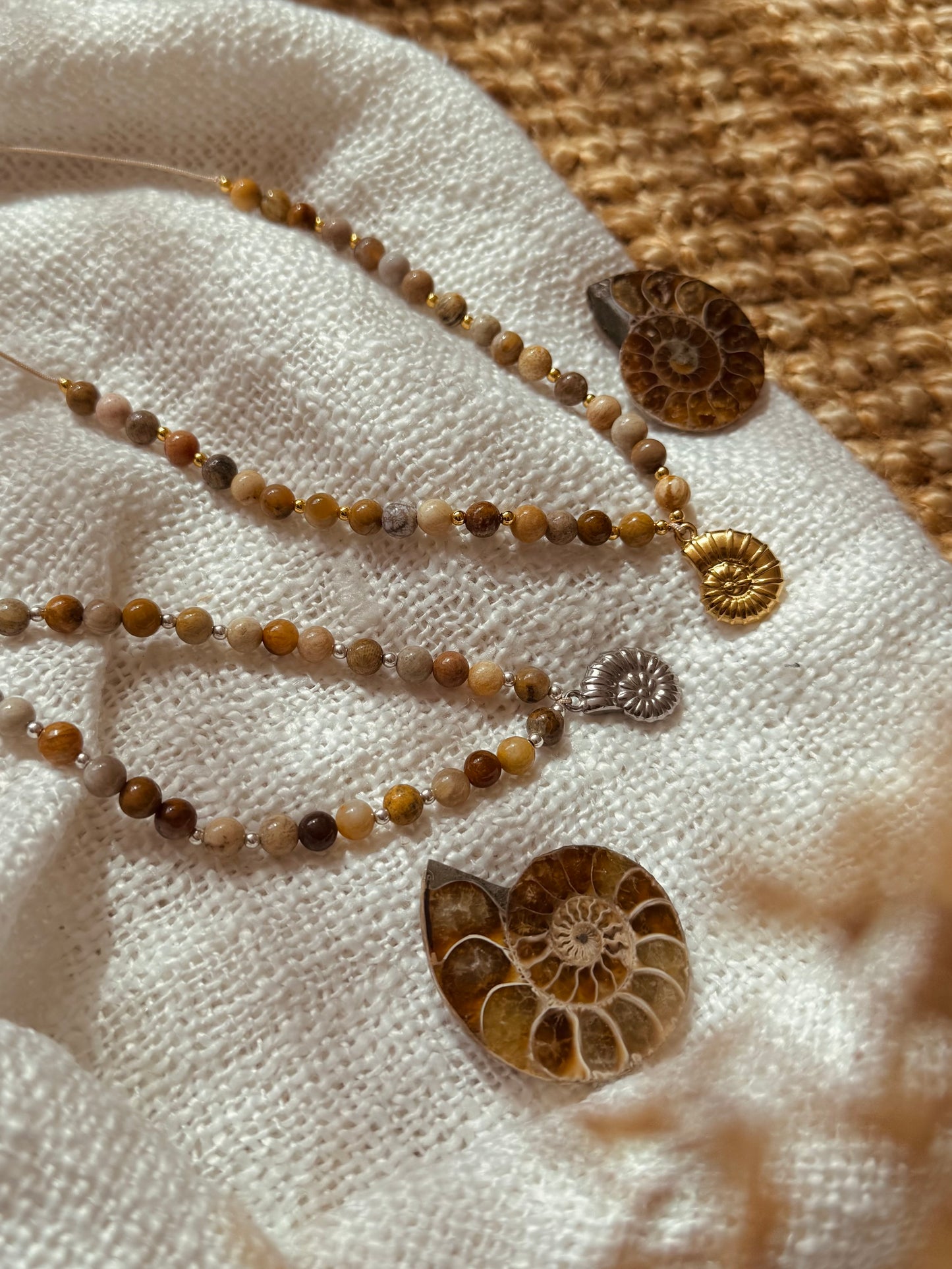 Ammoniet ketting Fossiel Koraal