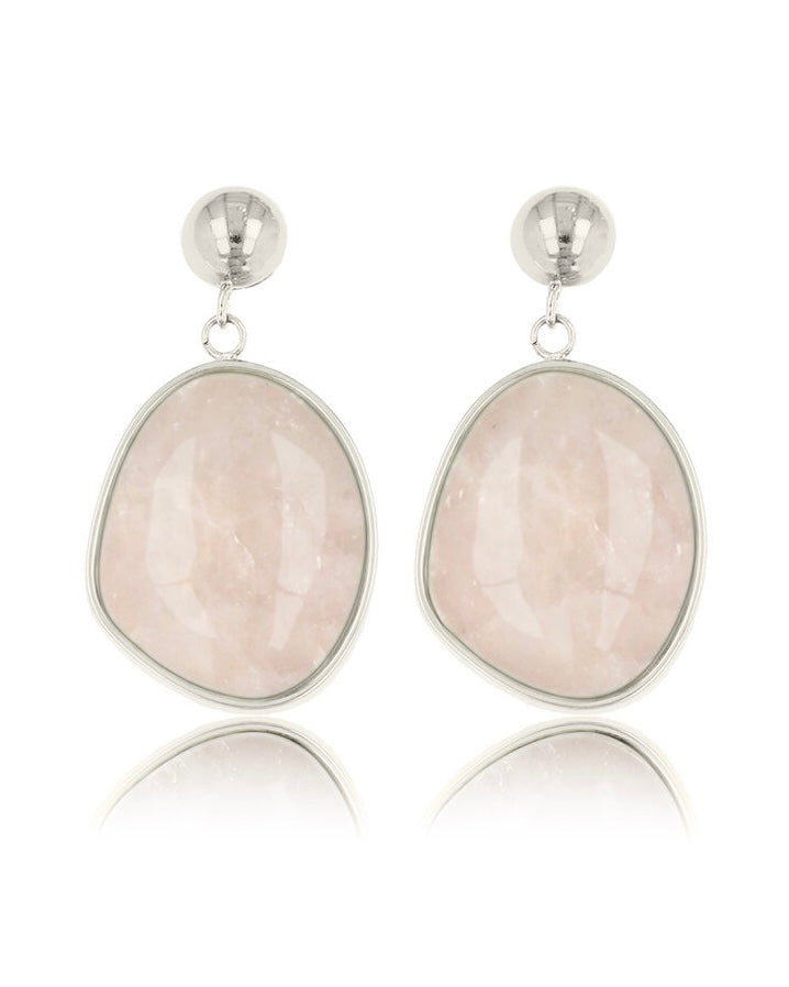 Rozekwarts oorbellen