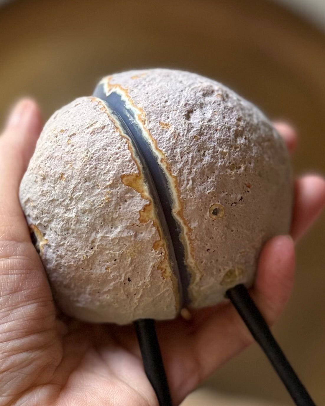 Agaat geode paartje op standaard