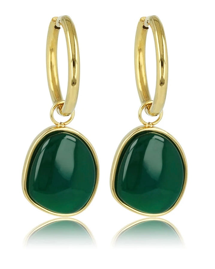Groene Agaat oorbellen
