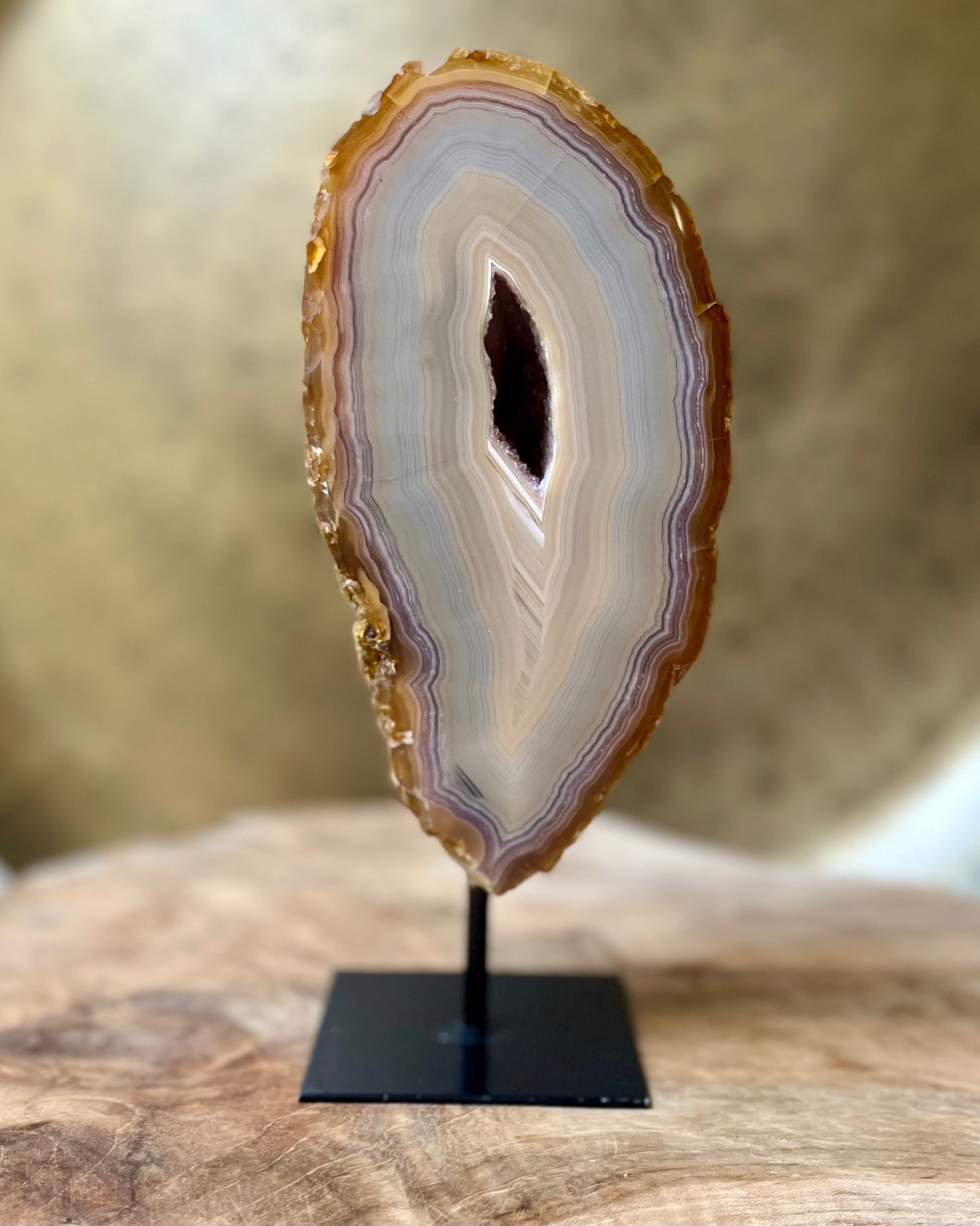 Agaat geode op standaard