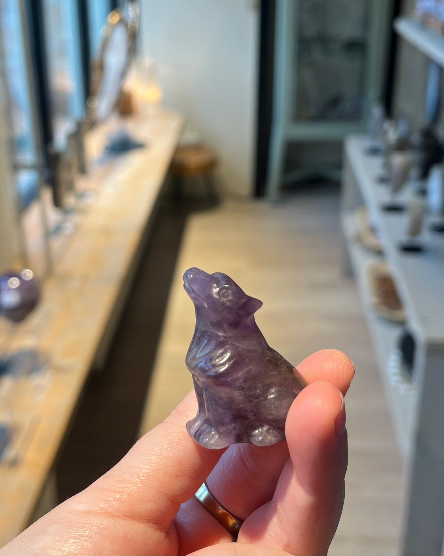 Wolf carving