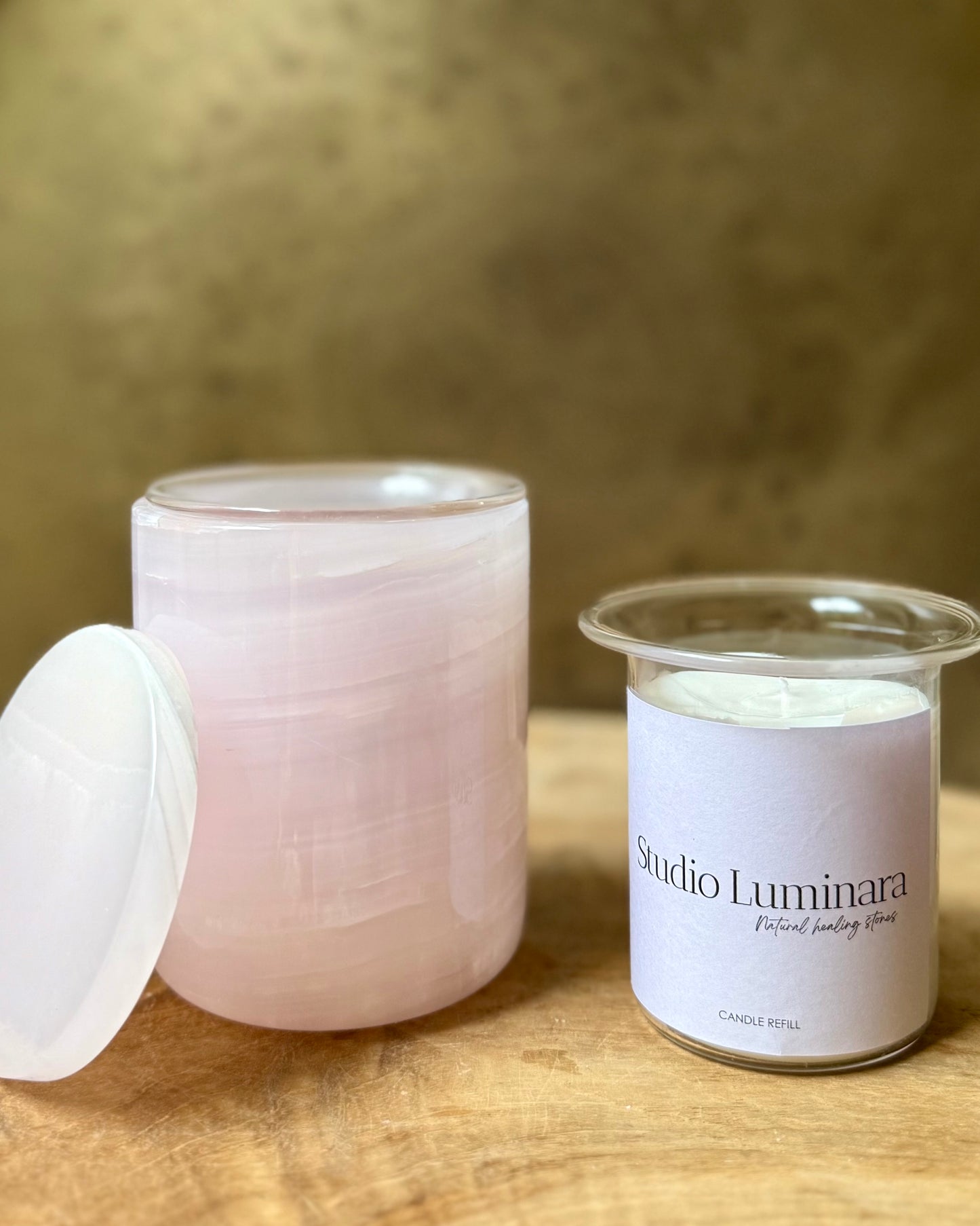 Mangano Calciet pot met kaars