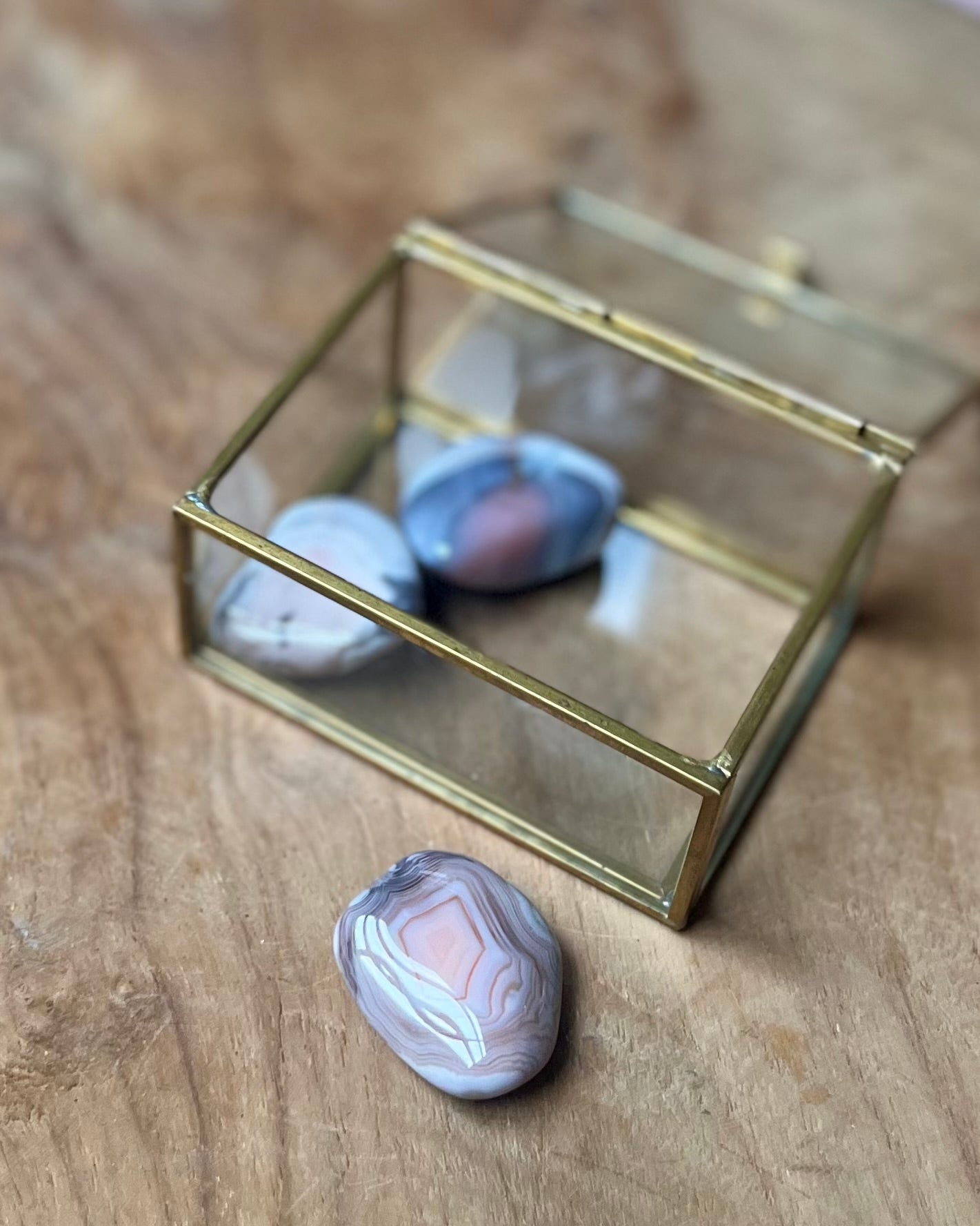 Roze Botswana Agaat trommelsteen M