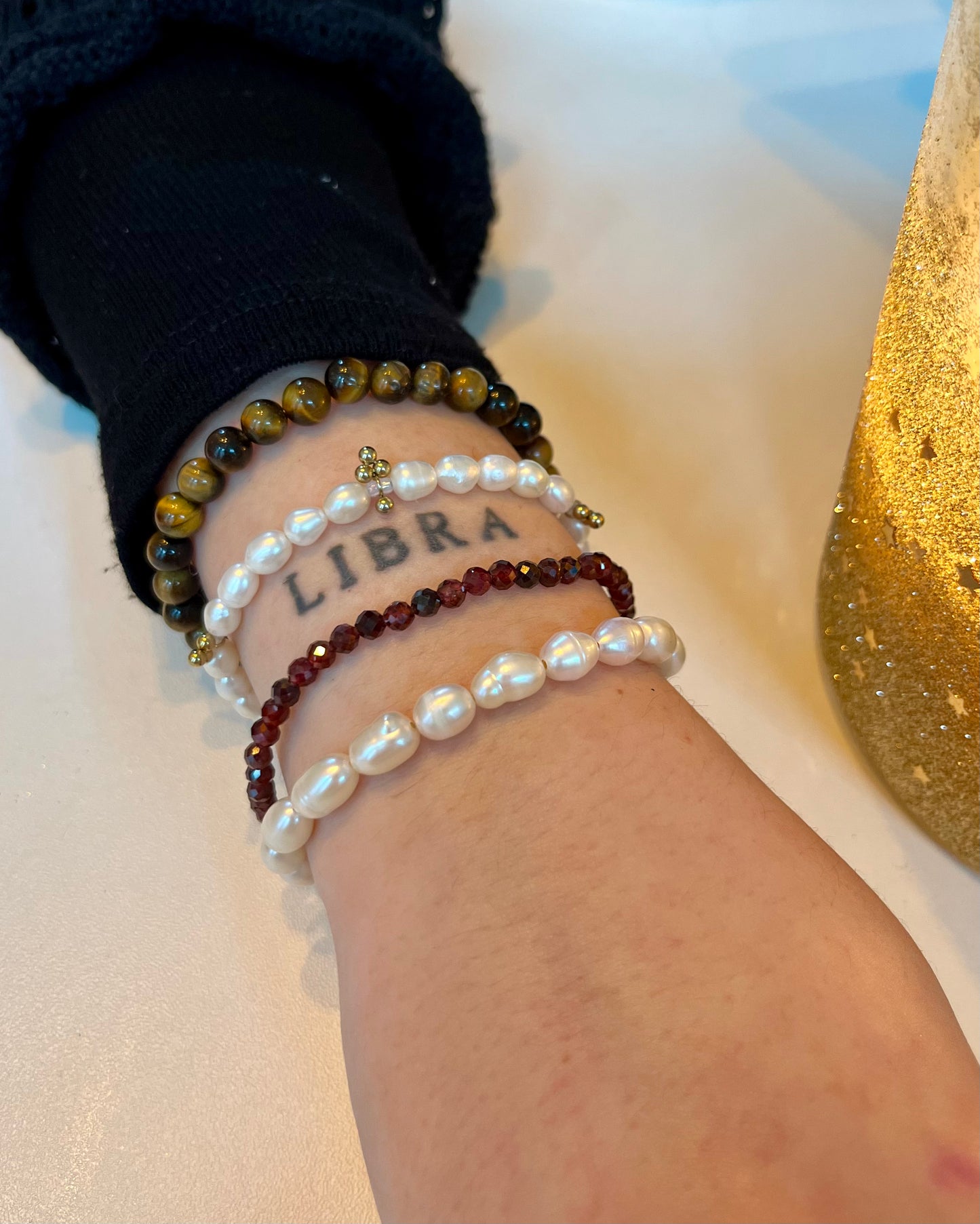 Granaat armband 4 mm facet geslepen