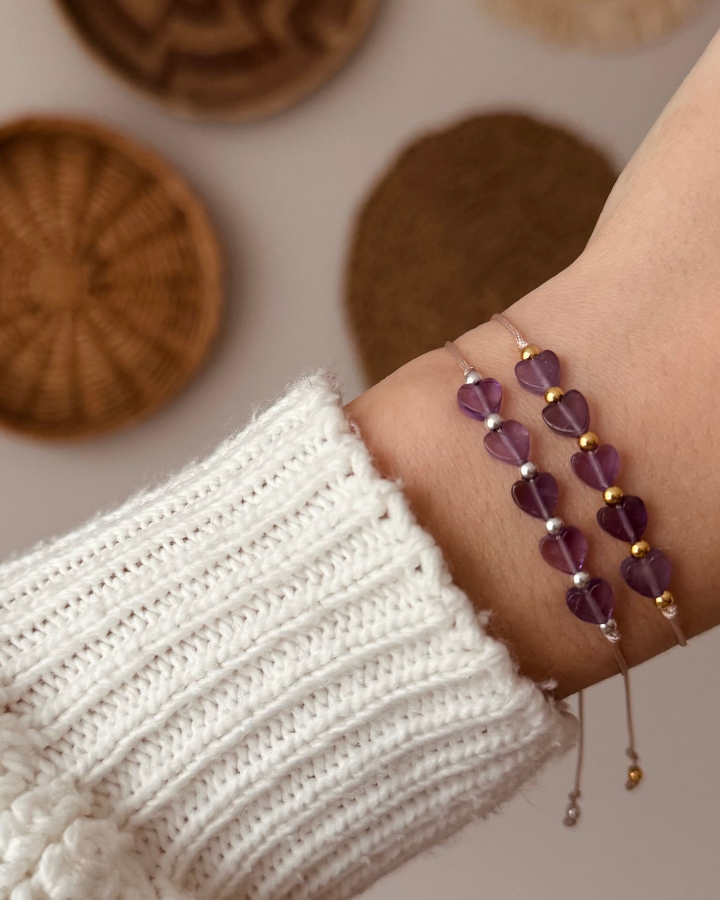 Hartjes armbandje - Amethist