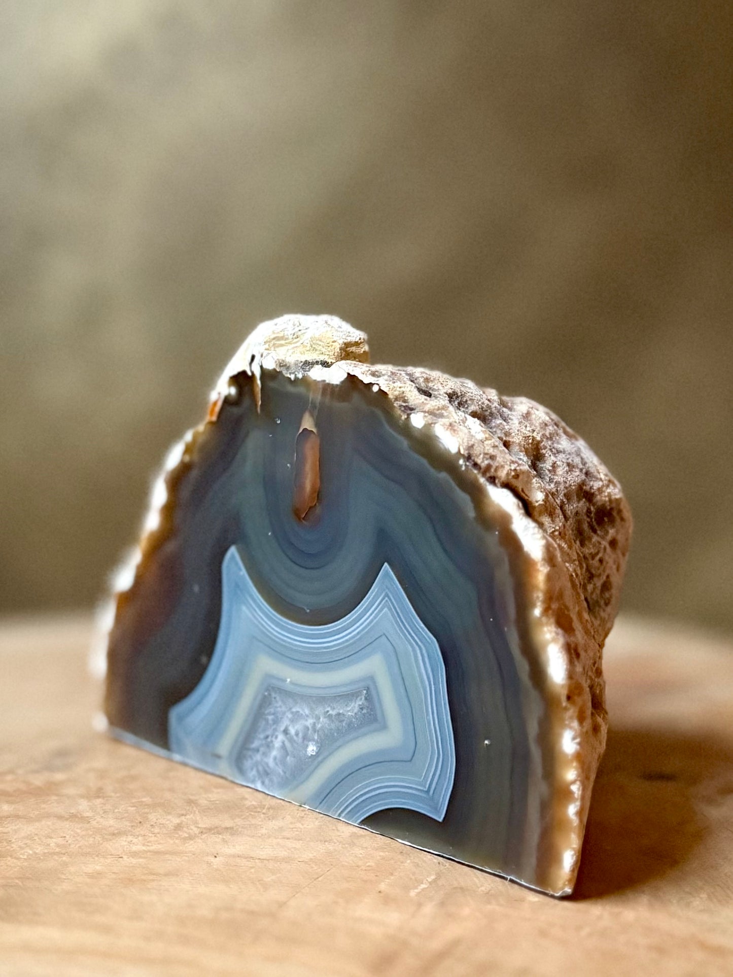 Agaat geode waxinelichthouder