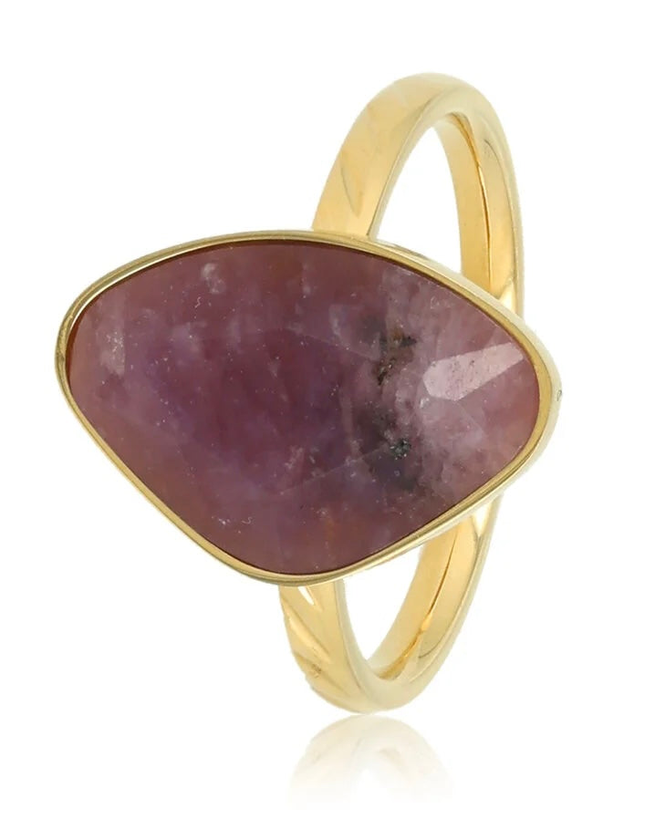 Amethist freeform ring goud