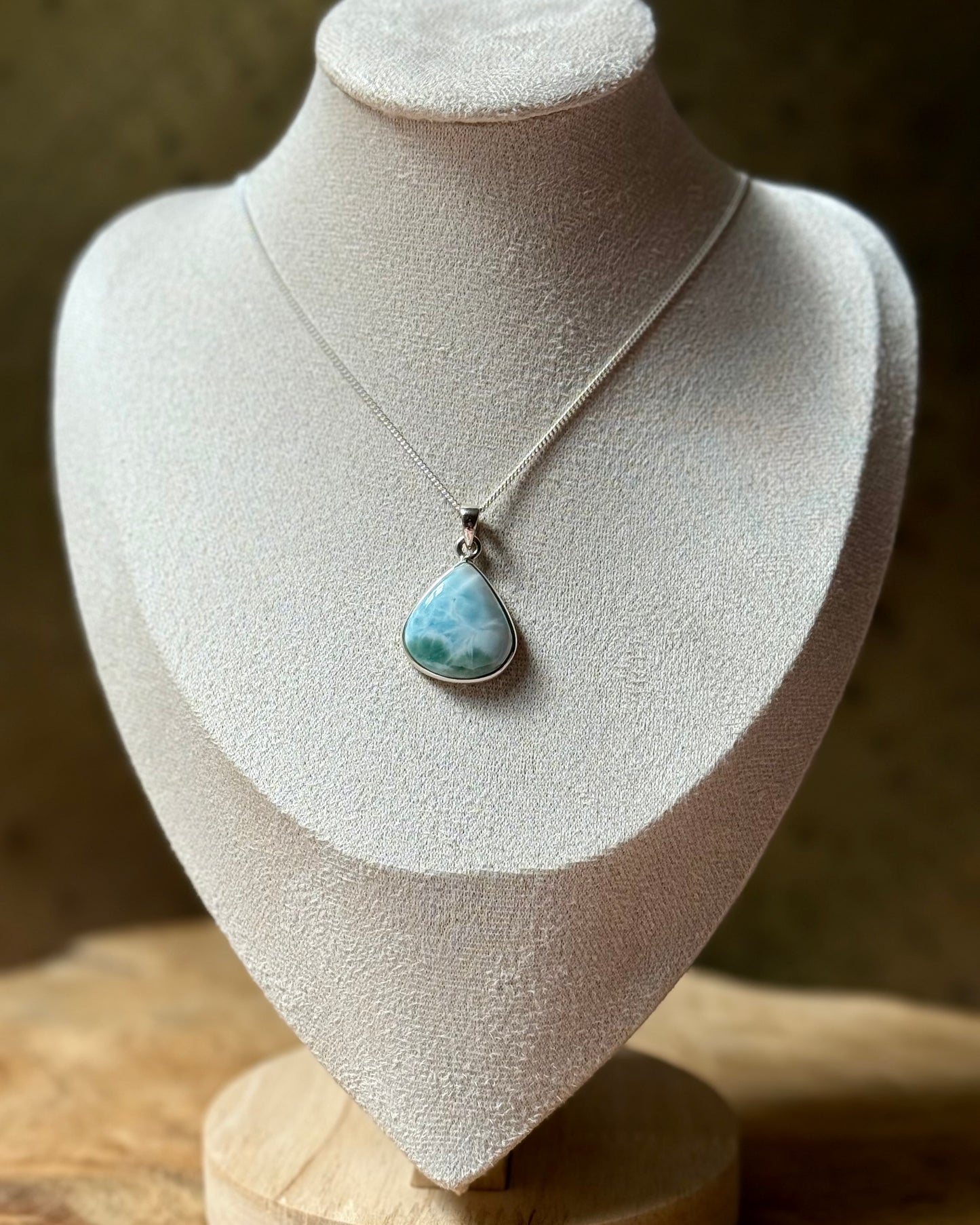 Zilveren hanger Larimar