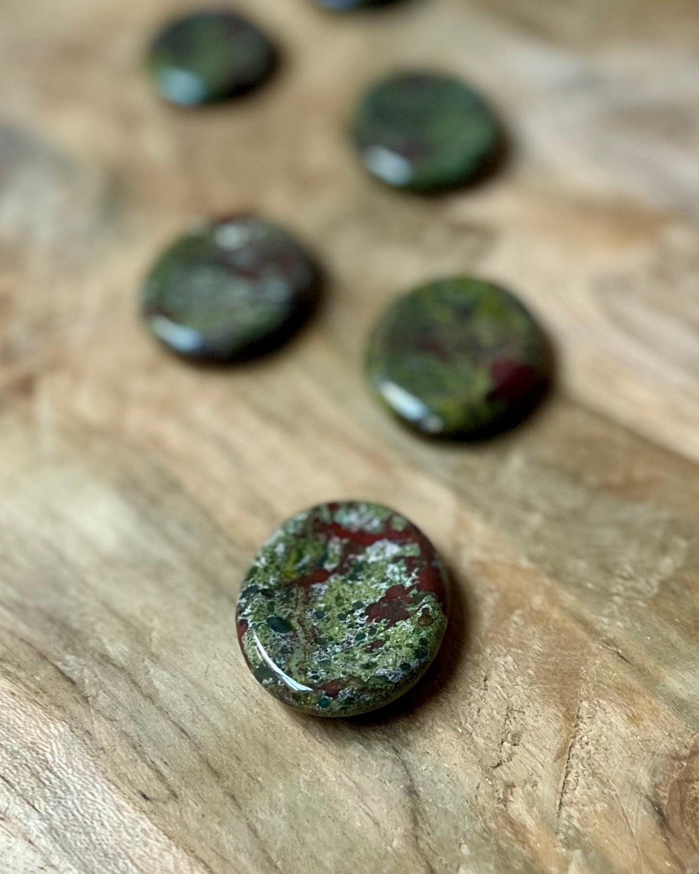 Worry Stone Dragon Blood Jasper oval