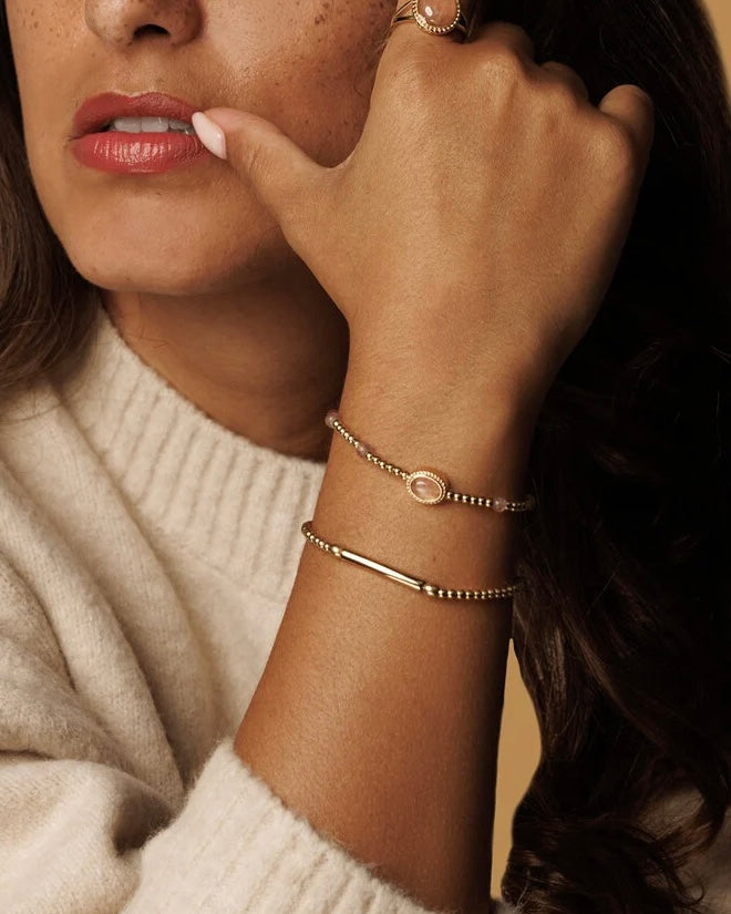 Aarbeienkwarts armband goud