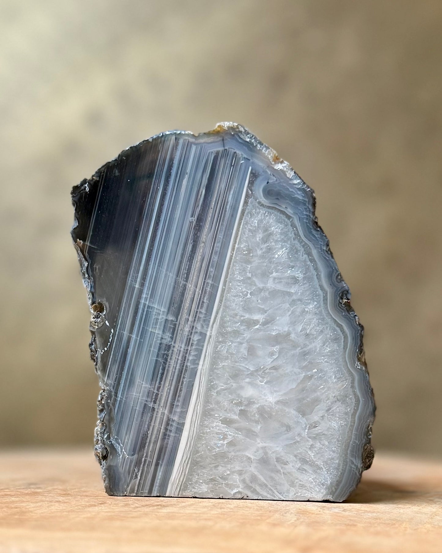 Agaat geode waxinelichthouder