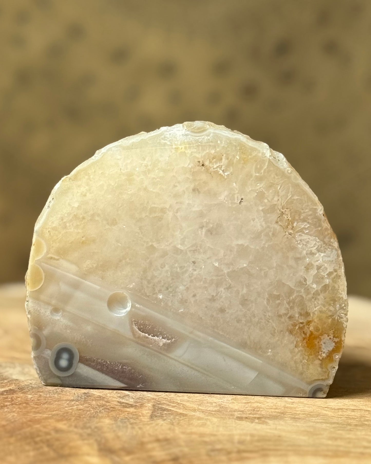 Agaat geode waxinelichthouder