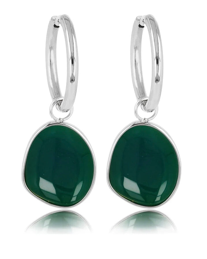 Groene Agaat oorbellen