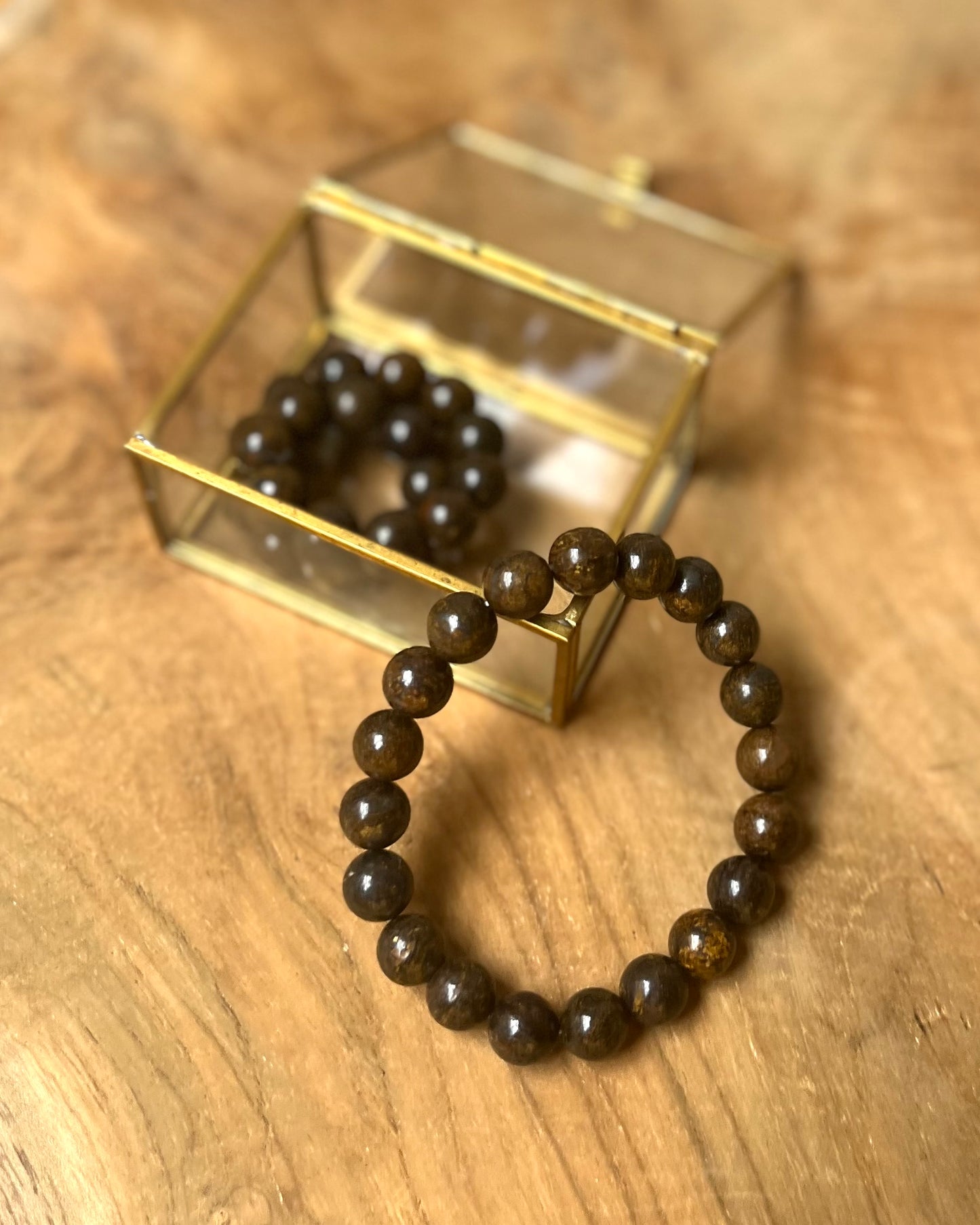 Bronziet herenarmband 10 mm