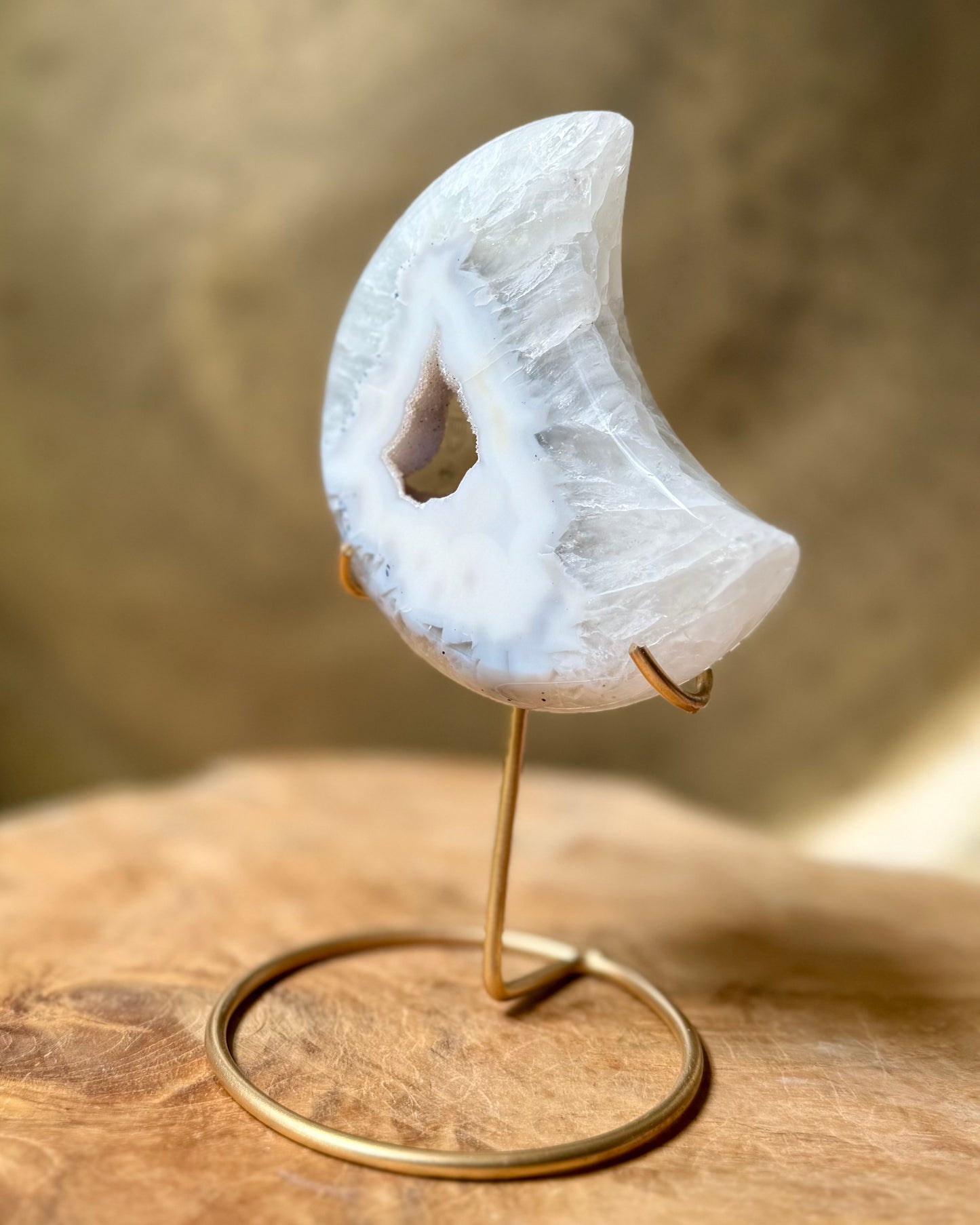 Grote druzy Agaat maan op standaard