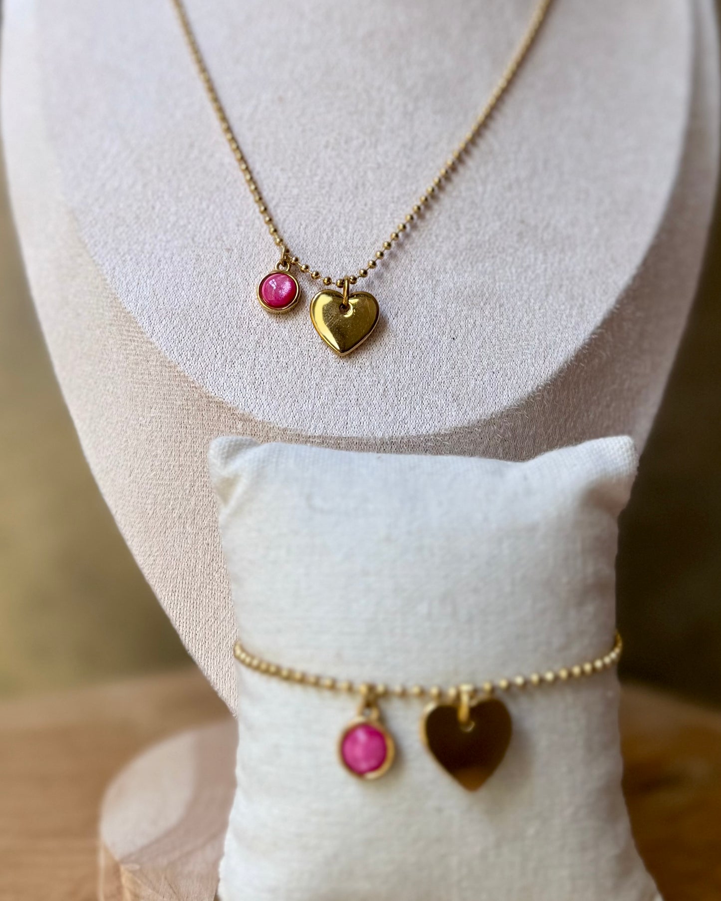 Set met hartje goud of zilver
