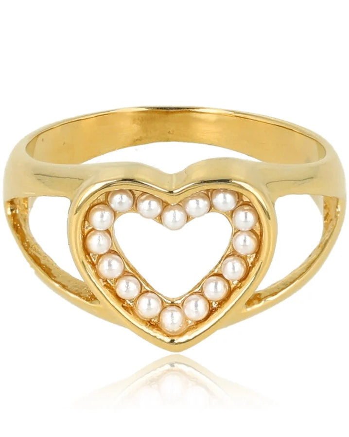 Hart ring parels goud