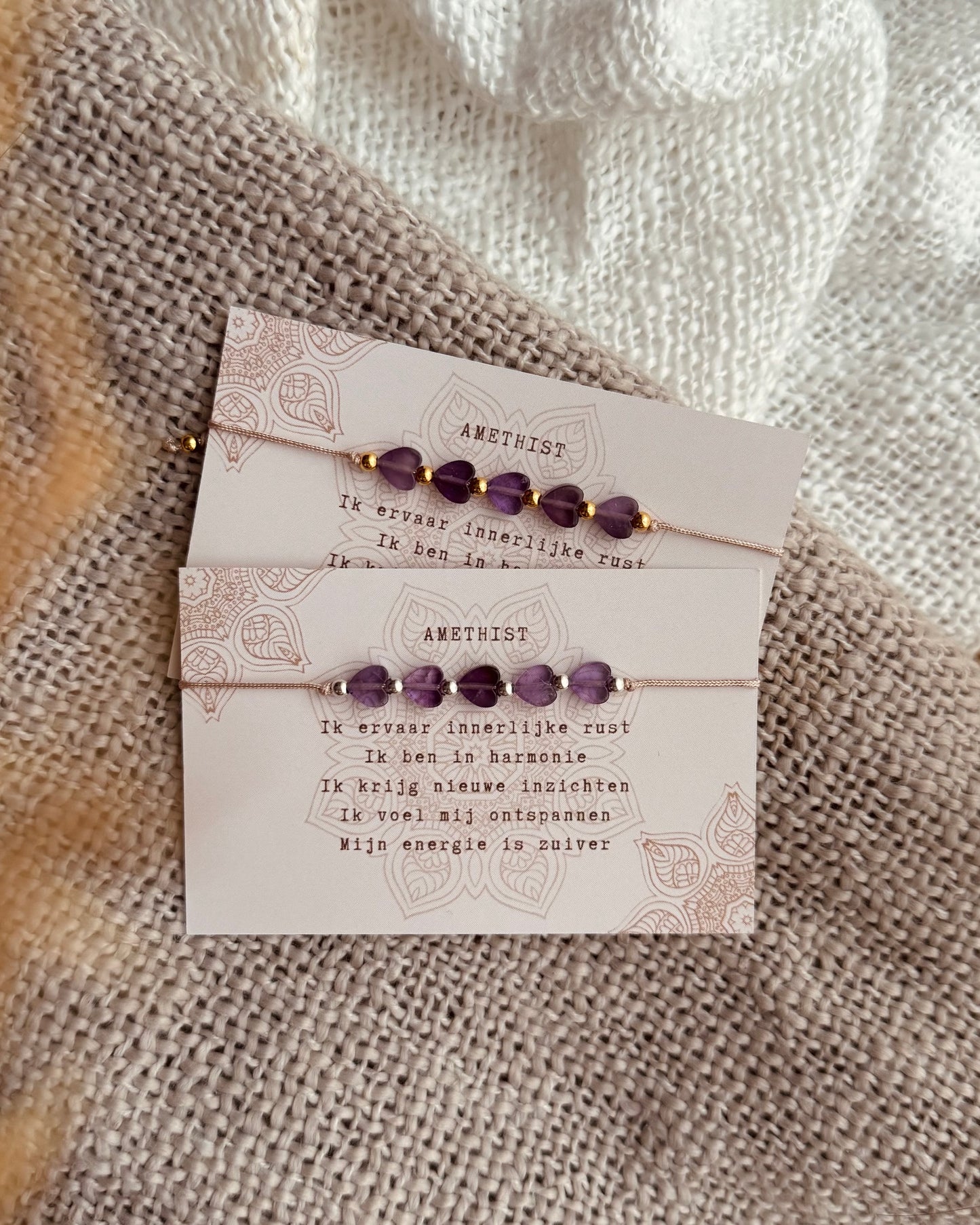 Hartjes armbandje - Amethist