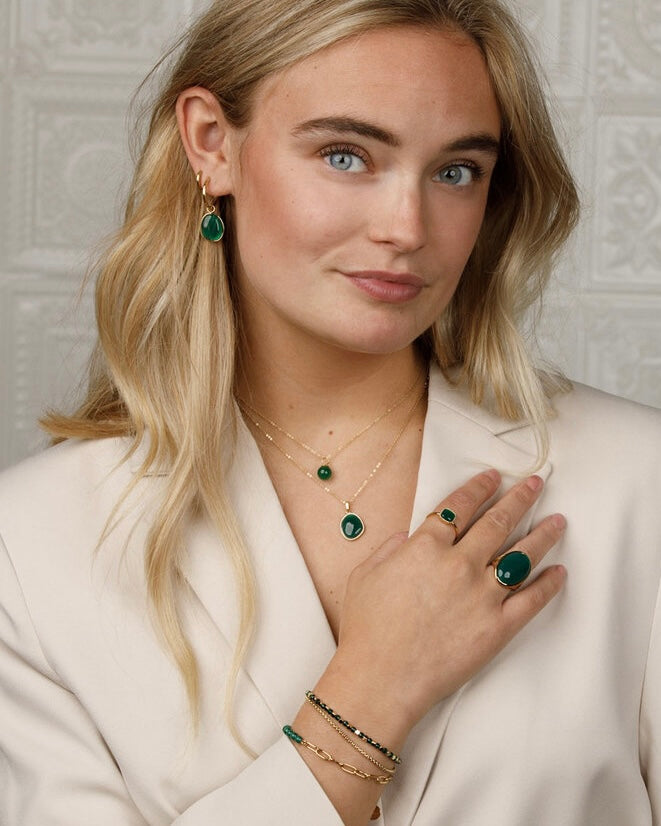 Groene Agaat oorbellen