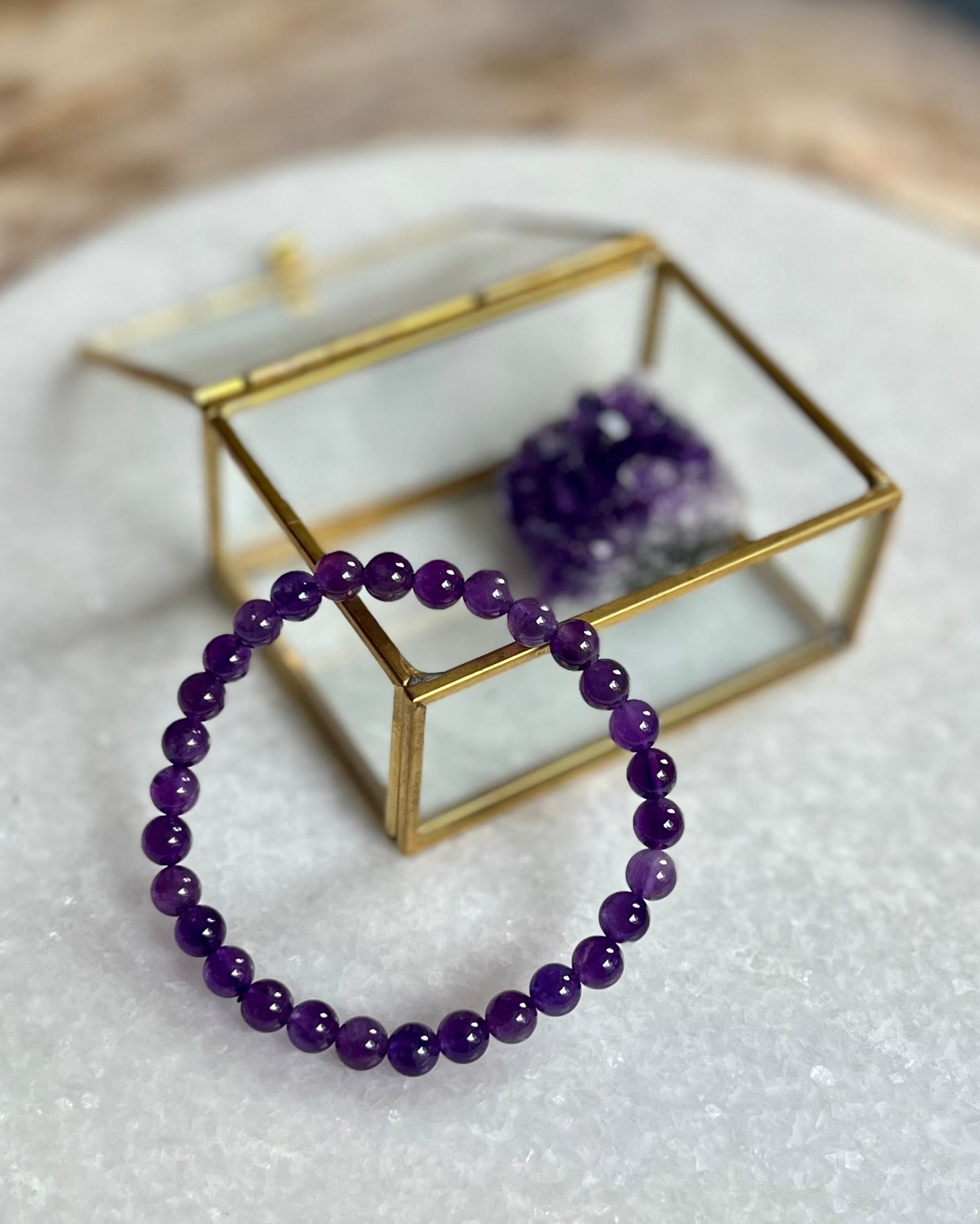 Amethyst bracelet 6 mm A quality