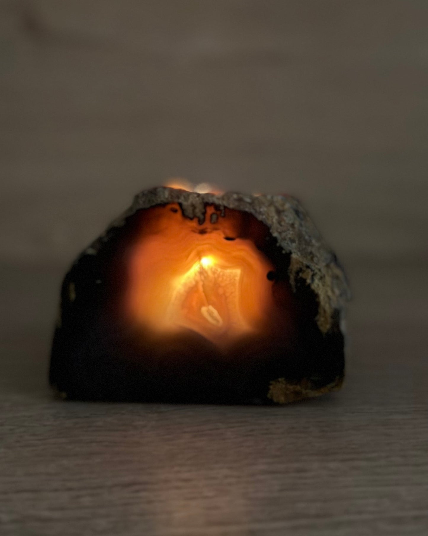 Agaat geode waxinelichthouder