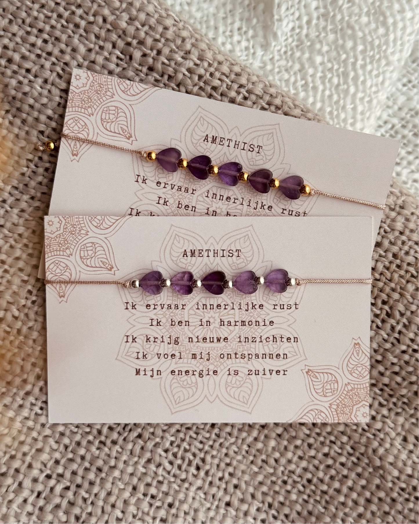 Hartjes armbandje - Amethist