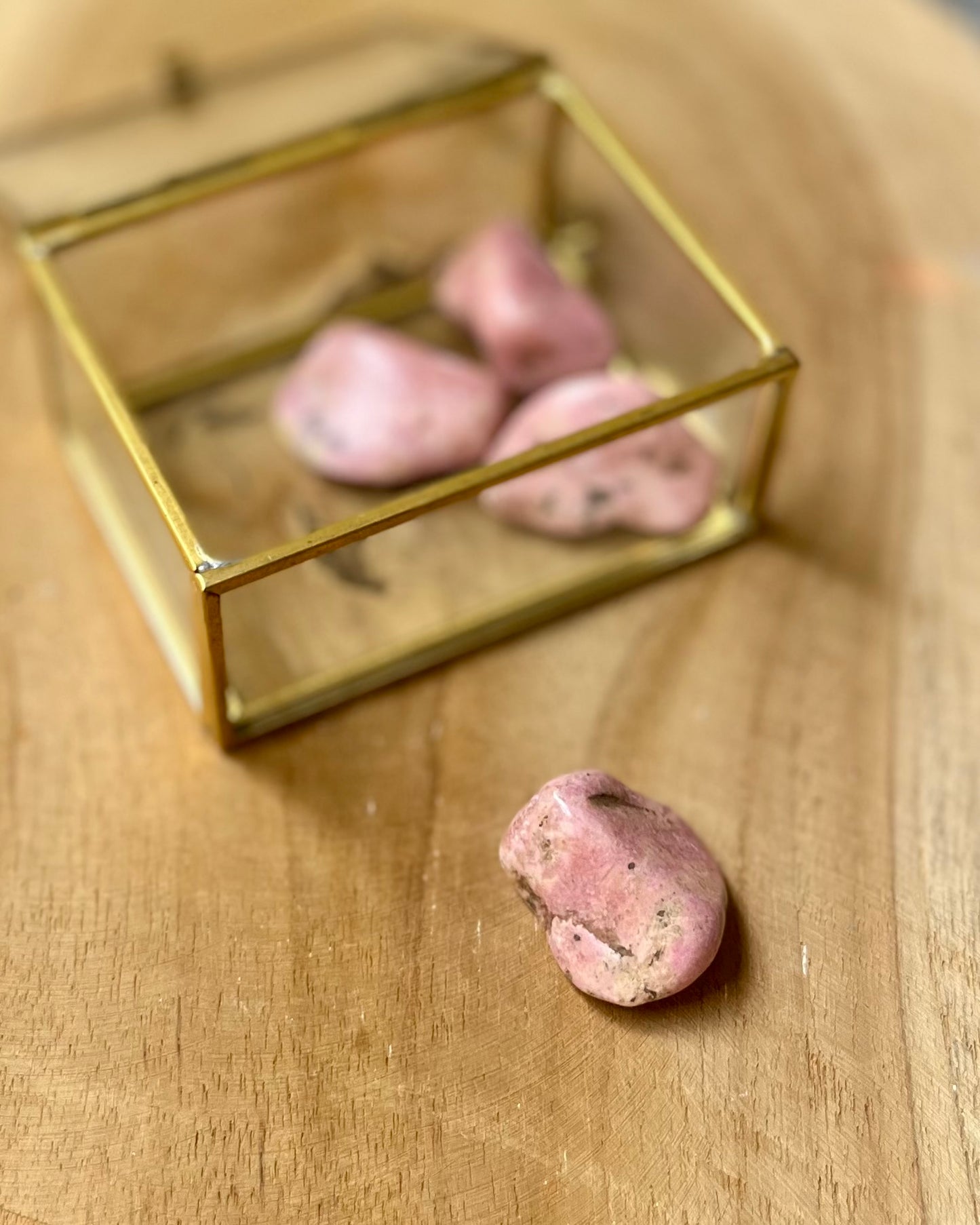 Pink Rhodonite tumbled stone