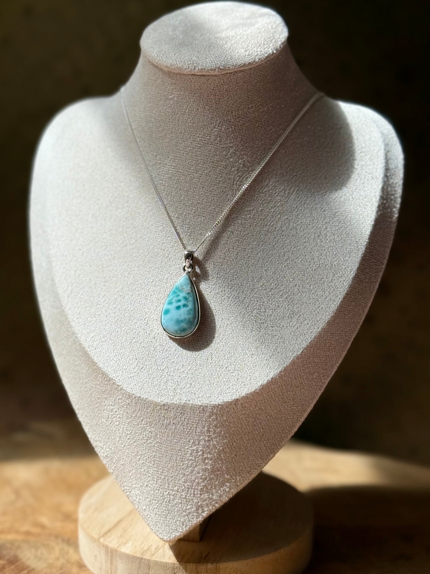 Zilveren hanger Larimar