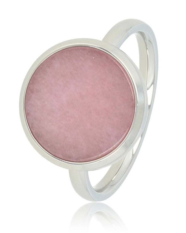 Rhodoniet ring rond zilver