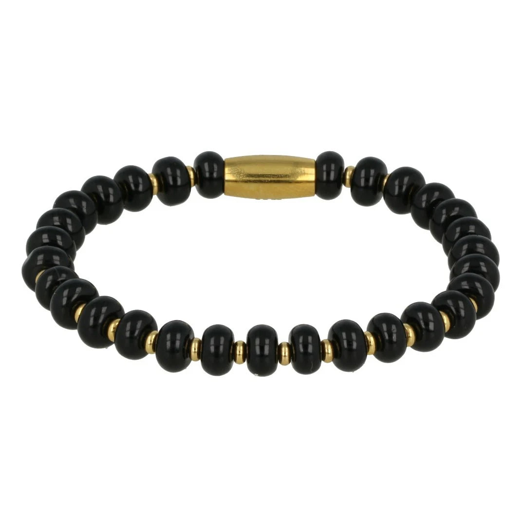 Onyx armband goud