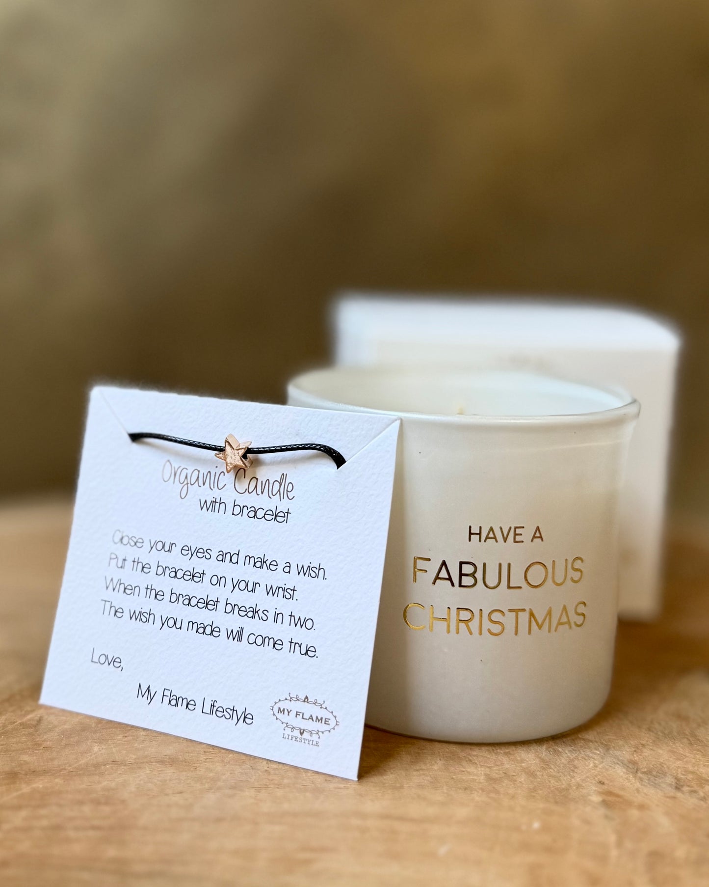 Geurkaars met wens-armband Have a Fabulous Christmas