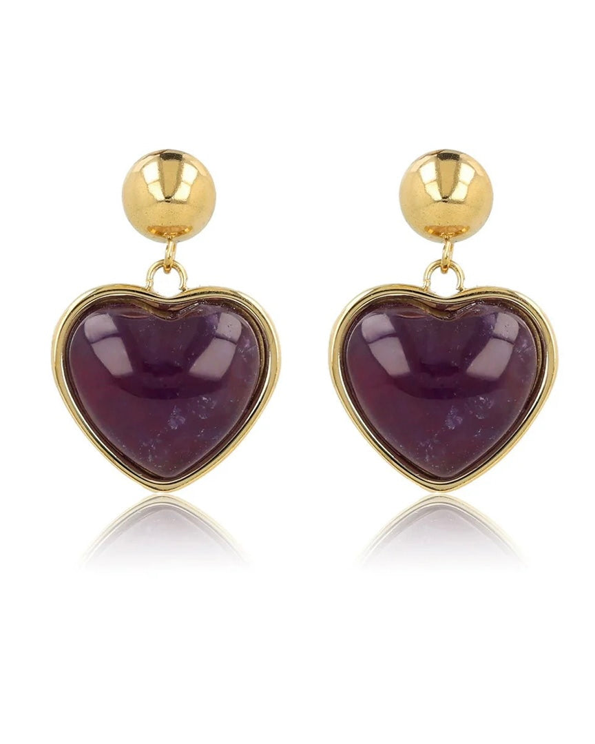 Amethist oorstekers hart