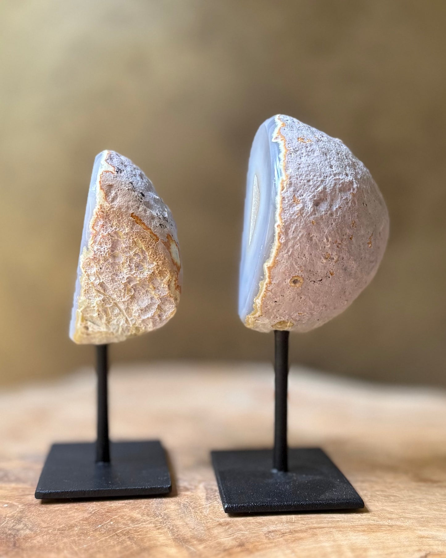 Agaat geode paartje op standaard