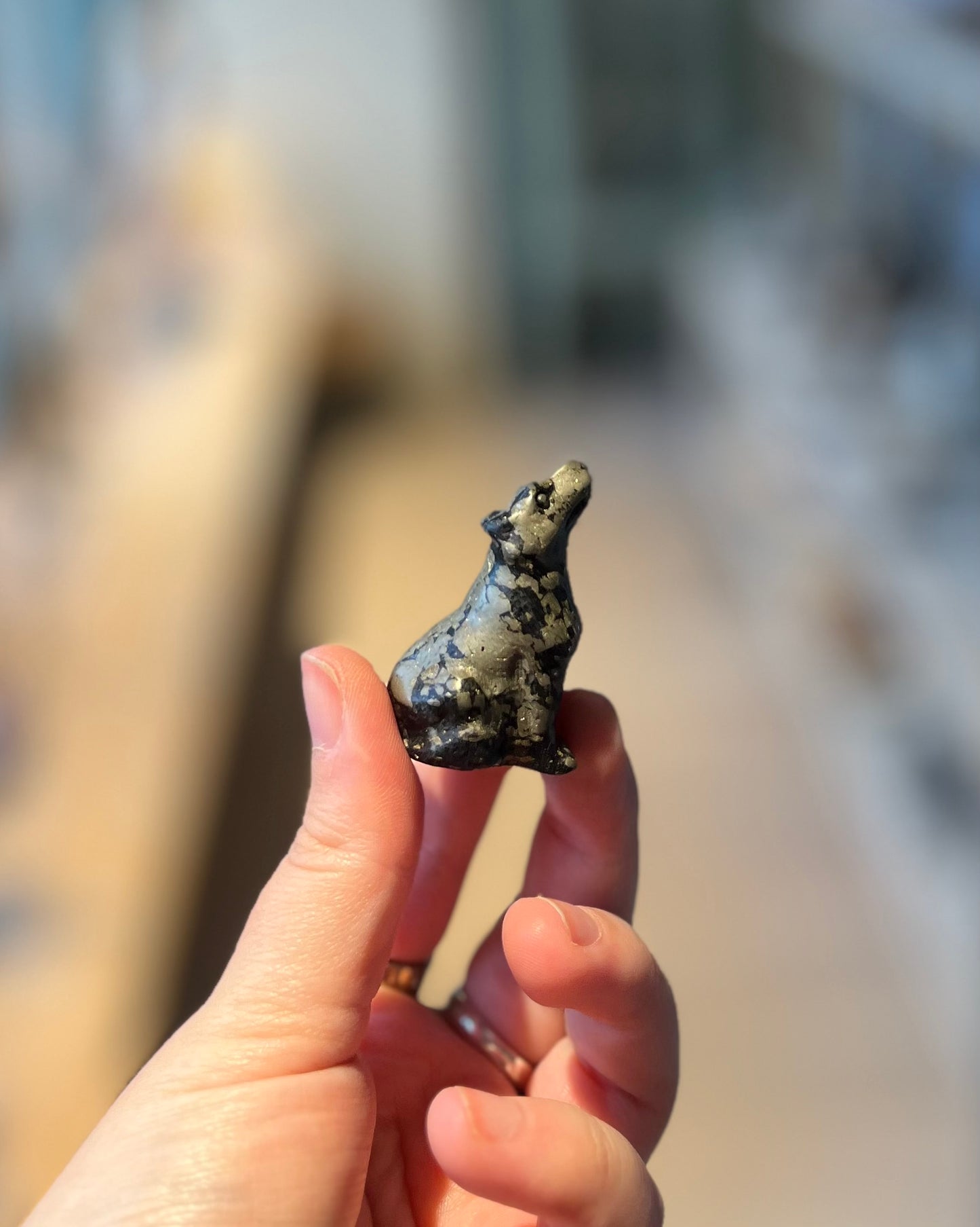 Wolf carving
