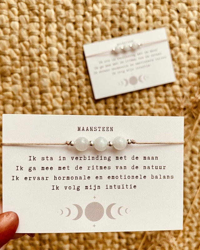 Affirmatie armbandje Maansteen