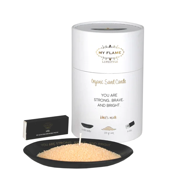 Organic Sand Candle ‘you are strong brave and bright’
