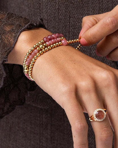 Aardbeienkwarts armband