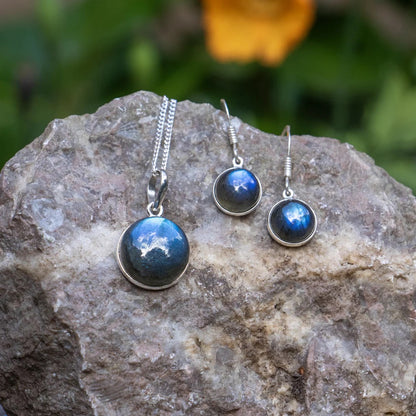 Labradorite jewelry set 925 Sterling Silver