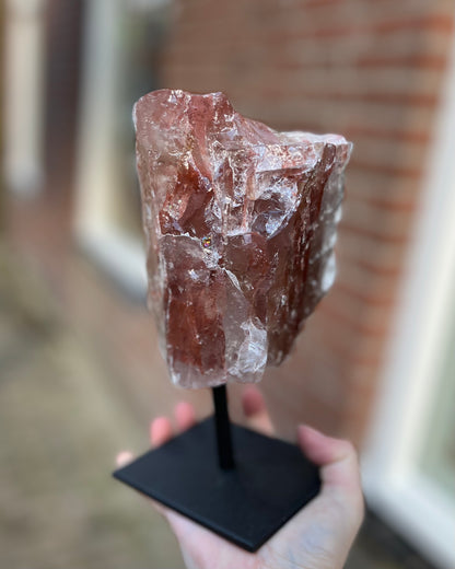 Large rough Hematoid quartz on stand