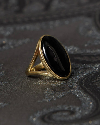 Onyx statement ring goud