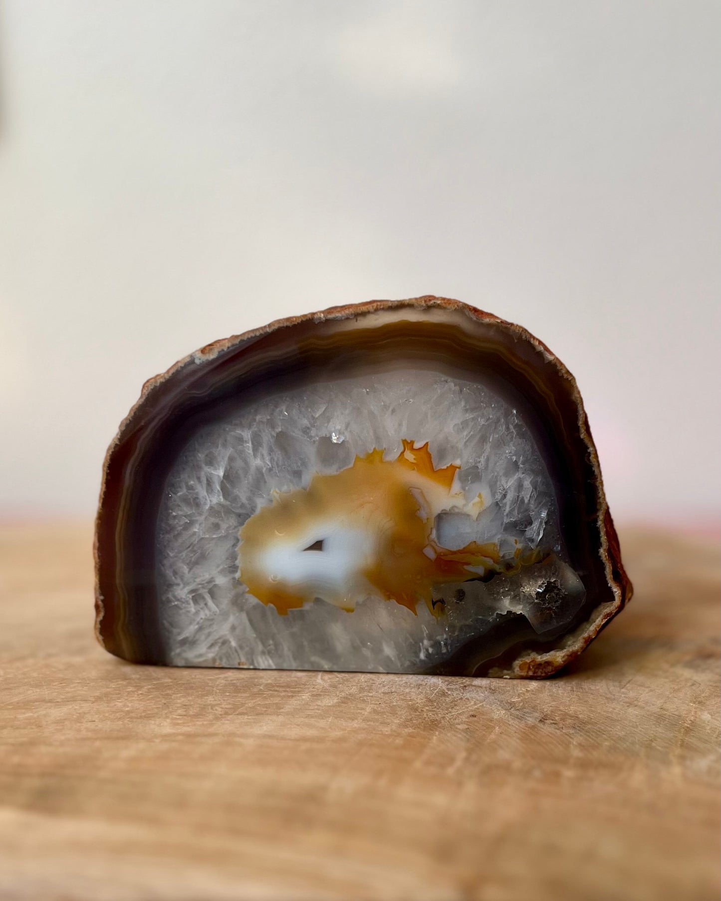 Agate geode tea light holder