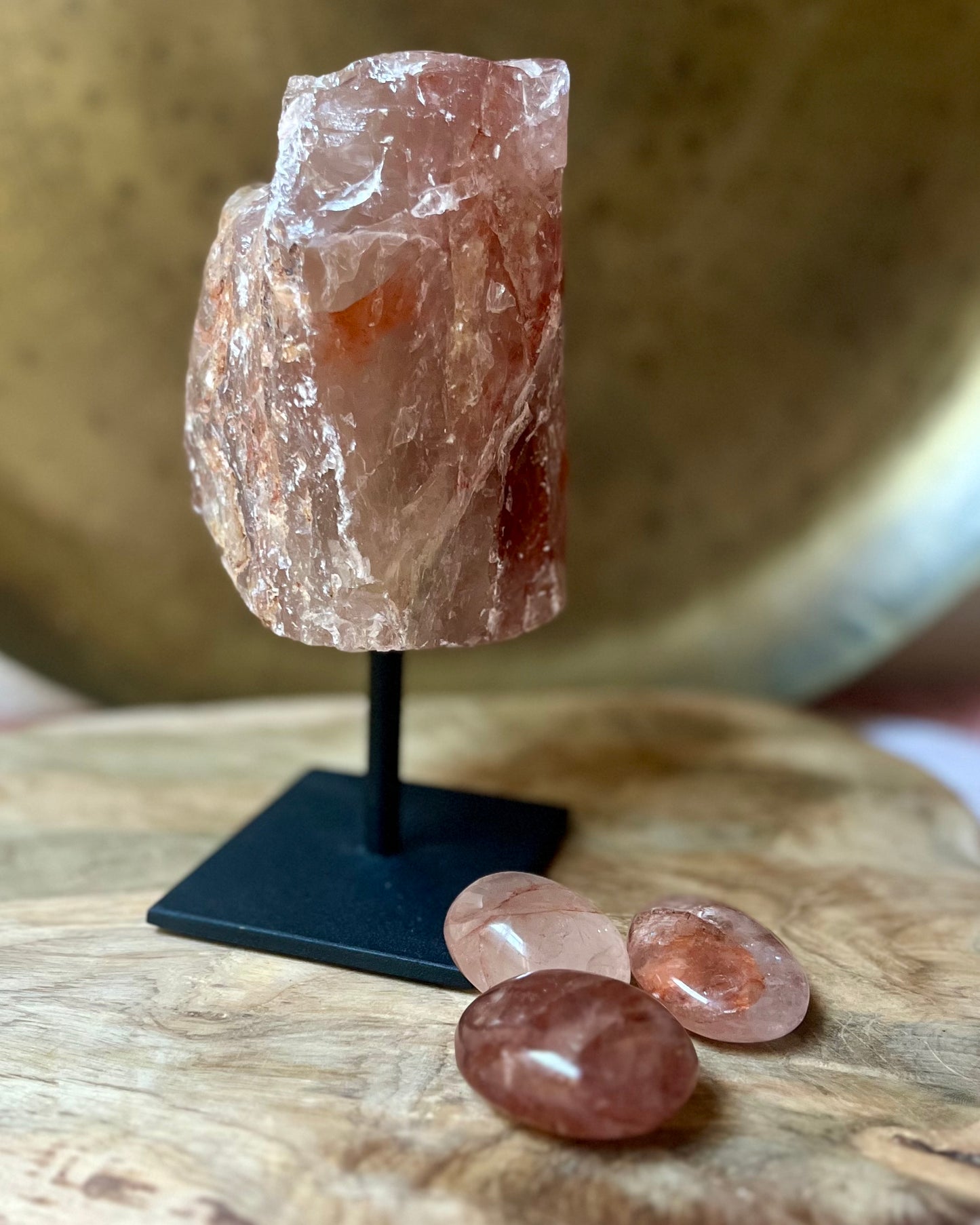 Large rough Hematoid quartz on stand