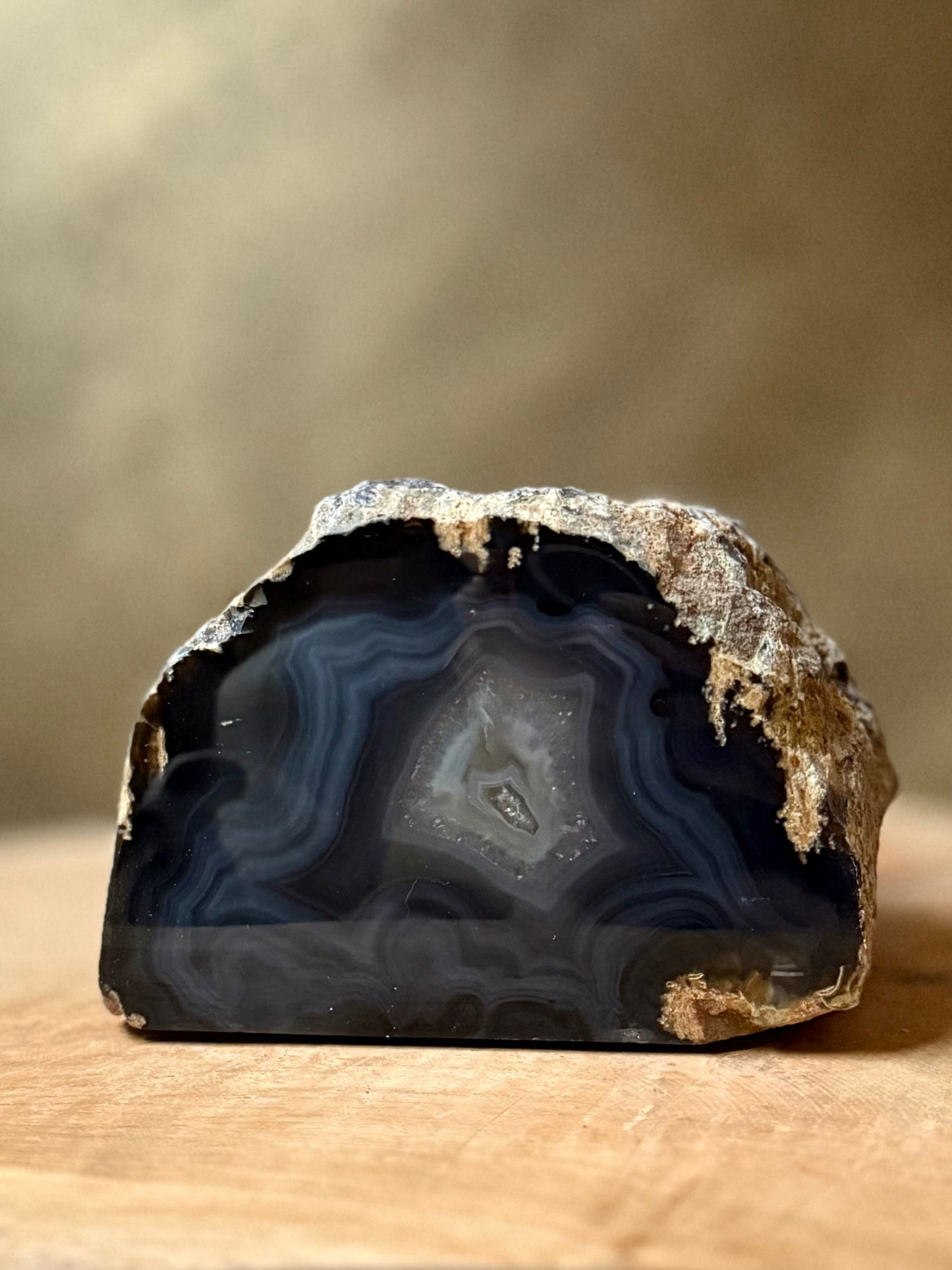 Agaat geode waxinelichthouder