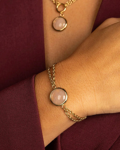 Rozekwarts dubbele armband