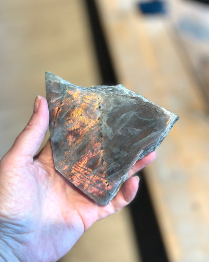 Orange Labradorite 1 side polished