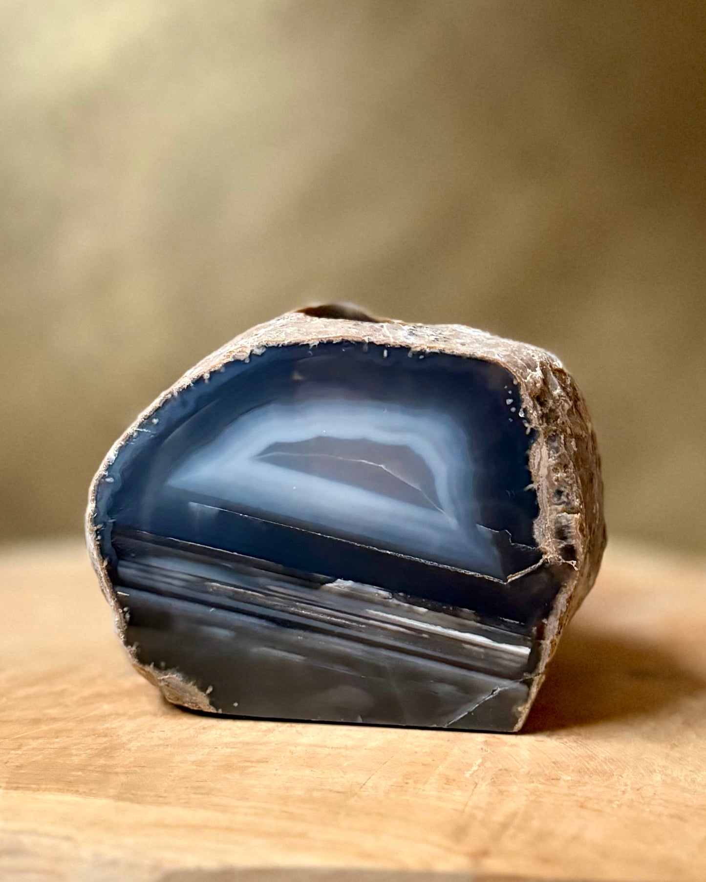 Agaat geode waxinelichthouder