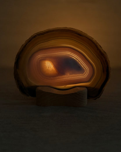 Agaatschijf + waxinelichthouder